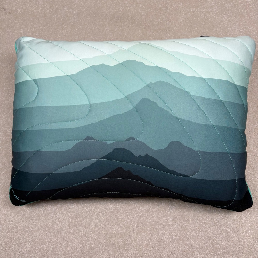 Rumpl Stuffable Travel Pillow Cascade Fade Ombre Teal Blue Camping Pillow Insert